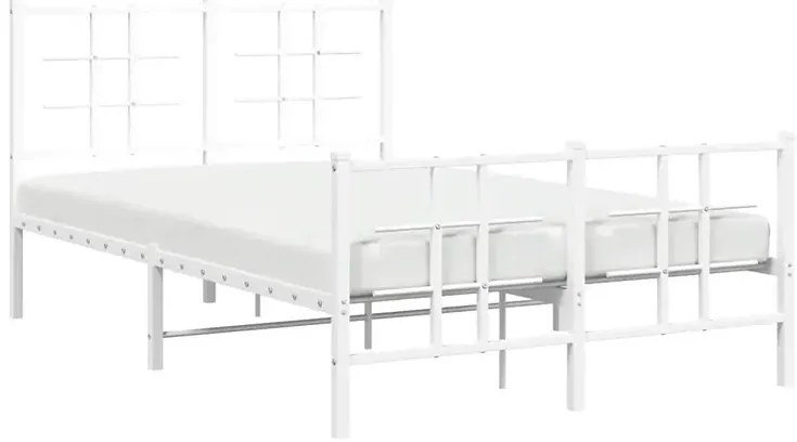 Białe metalowe łóżko małżeńskie 140x200 cm D0-A88