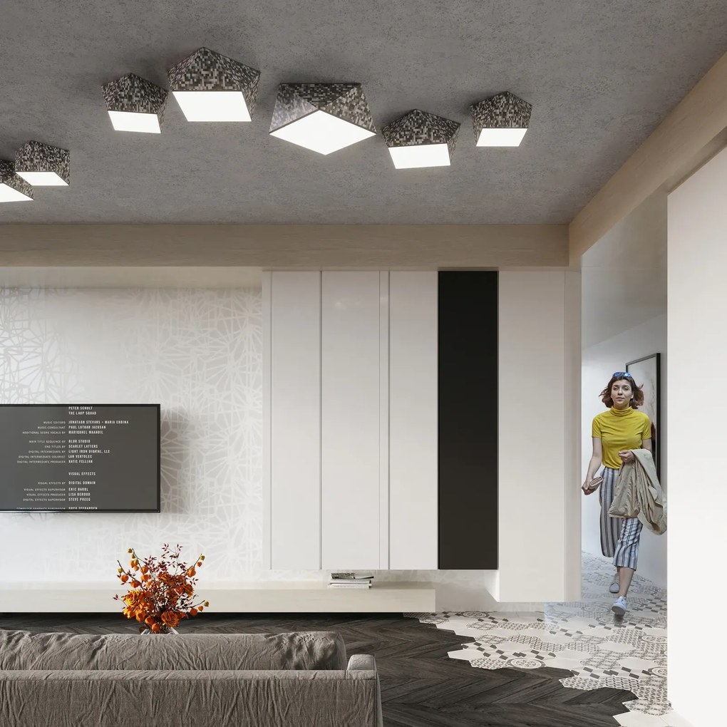 Plafon HEXA 25 cekinowy geometryczny SOLLUX  LIGHTING