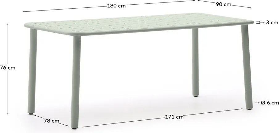 Stalowy stół ogrodowy 90x180 cm Brai – Kave Home