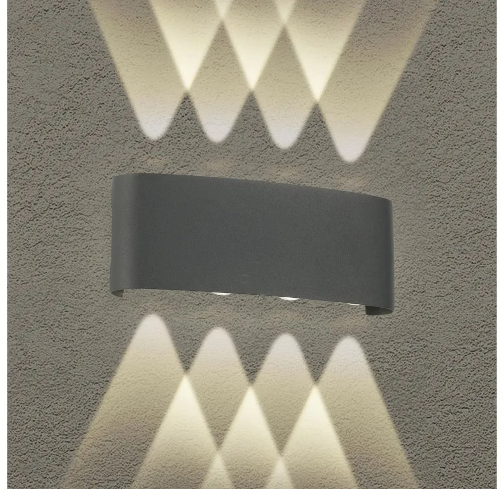 Brilagi - LED zewnętrzna oprawa ścienna FLAREBOX LED/8W/230V antracyt IP65