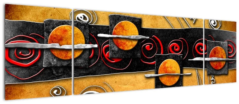 Abstrakcyjny obraz - Planety (170x50 cm)