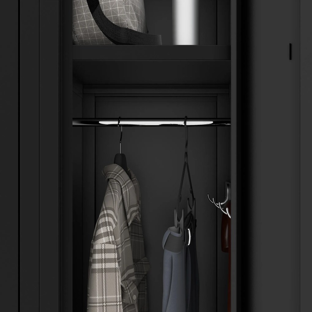 Szafka pracownicza ubraniowa wąska czarna, 600x1800x500 mm: KACPER II