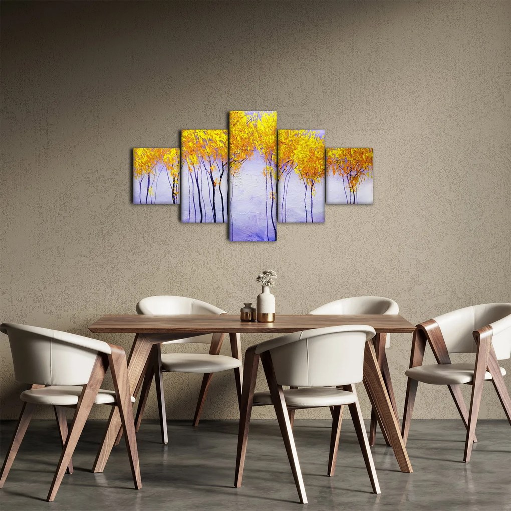 Obraz żółtych drzew (125x70 cm)