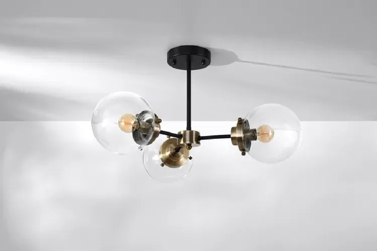 Potrójna lampa sufitowa ze szklanymi kloszami - V133-Ryuk
