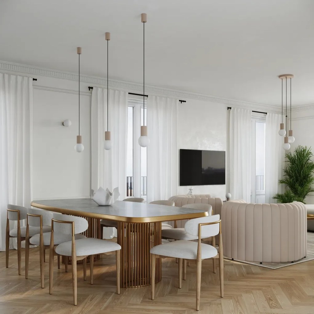 Lampa biurkowa HALO taupe ryflowana SOLLUX  LIGHTING