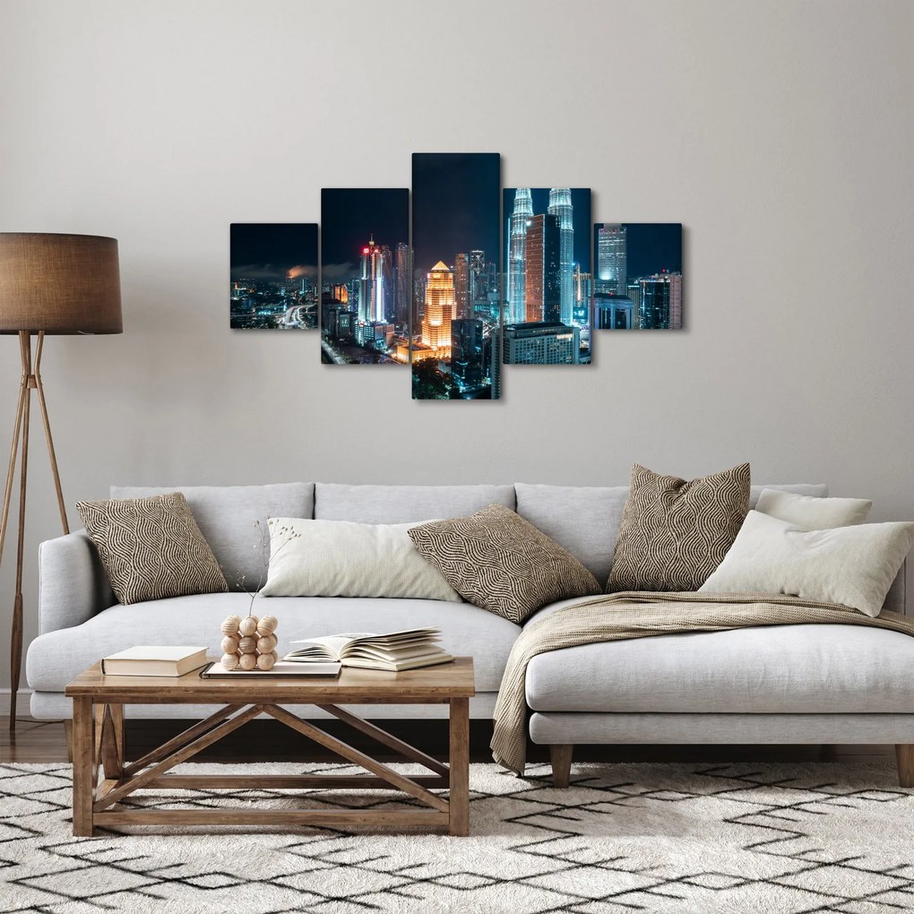 Obraz - Noc w Kuala Lumpur (125x70 cm)