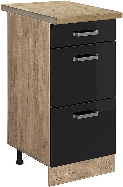 Szafka dolna do kuchni czarny wysoki połysk 40x60x81.6 r-line