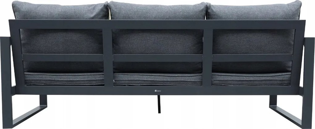 Zestaw mebli ogrodowych antracyt tarasowy 4 el. aluminiowych sofa, kanapa