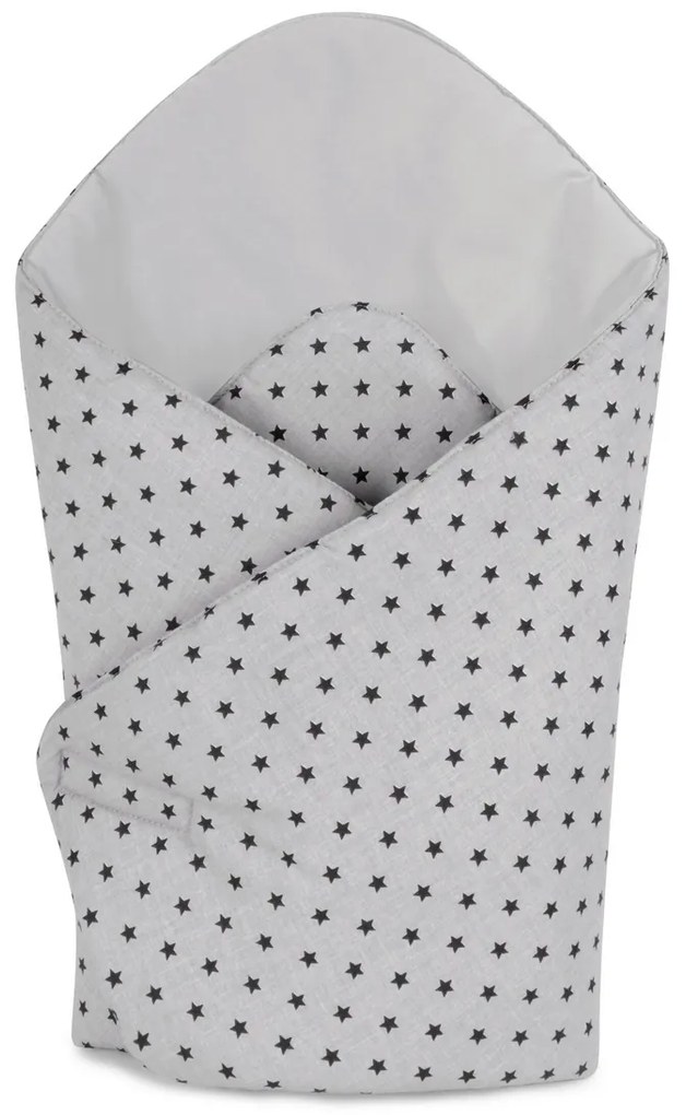 Owijka dziecięca Bellatex Stars szara, 75 x 75 cm