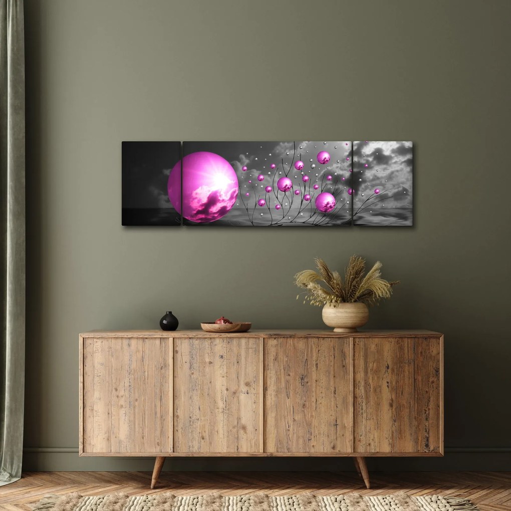 Obraz różowych kul (170x50 cm)