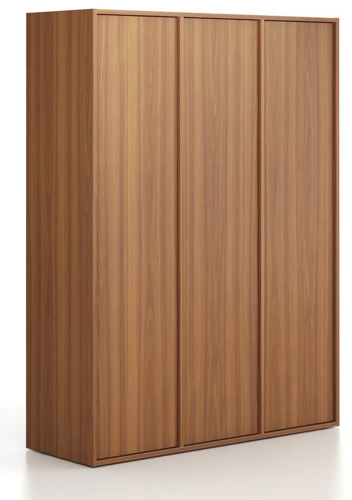 Szafka biurowa FRAME, 3x drzwi, 1299 x 450 x 1735 mm, PUSH-lock, orzech