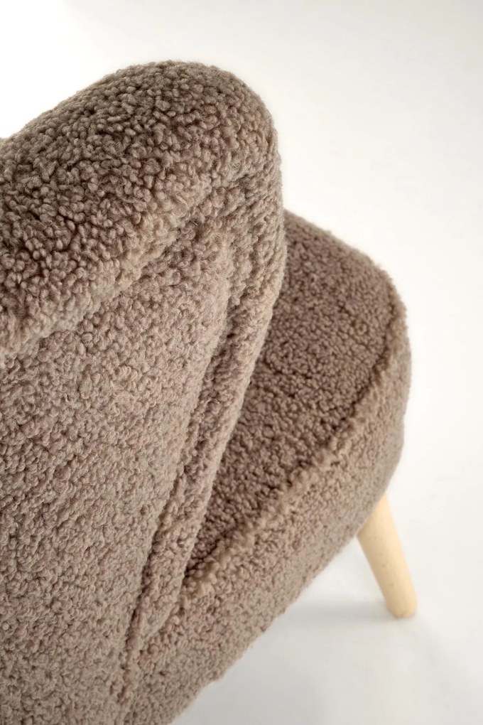 MOCCA fotel wypoczynkowy, c.brązowy SVEN TEDDY nowoczesny boho drewno