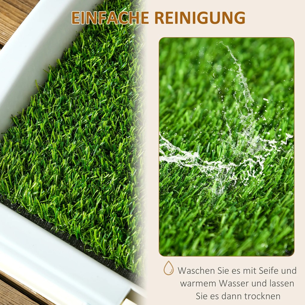 PawHut toaleta dla szczeniąt - toaleta dla szczeniąt ze sztuczną trawą - toaleta dla psów - kolor niebieski - 63x48,5cm