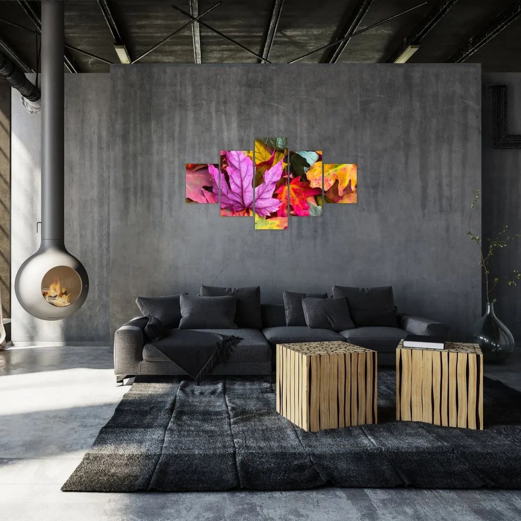 Obraz - jesienne liście (125x70 cm)