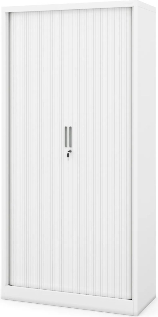 Szafa biurowa na akta z roletą Damian 90x45x185 cm biała