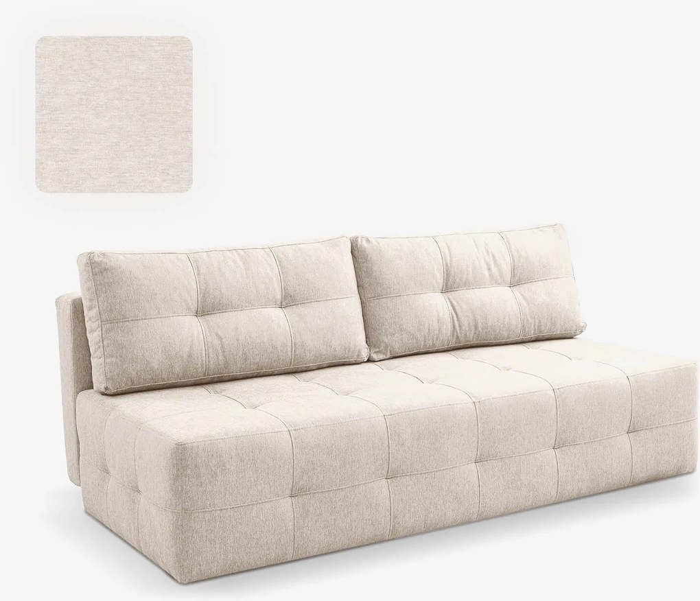 Sofa z Funkcją Spania MORANA Kremowa Nowoczesna
