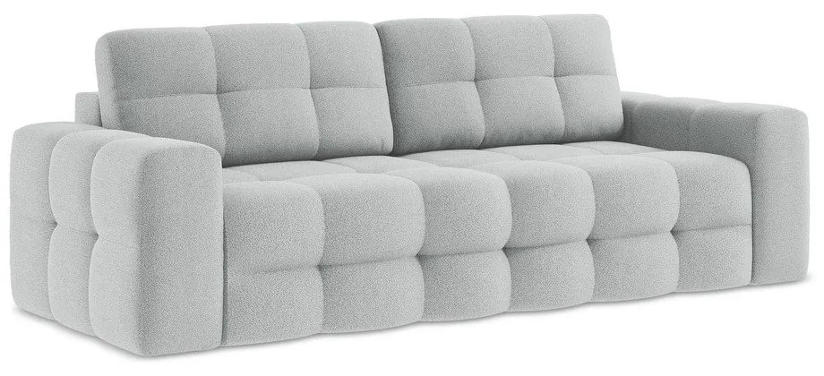 Jasnoszara rozkładana sofa z materiału bouclé 255 cm Milu – Makamii