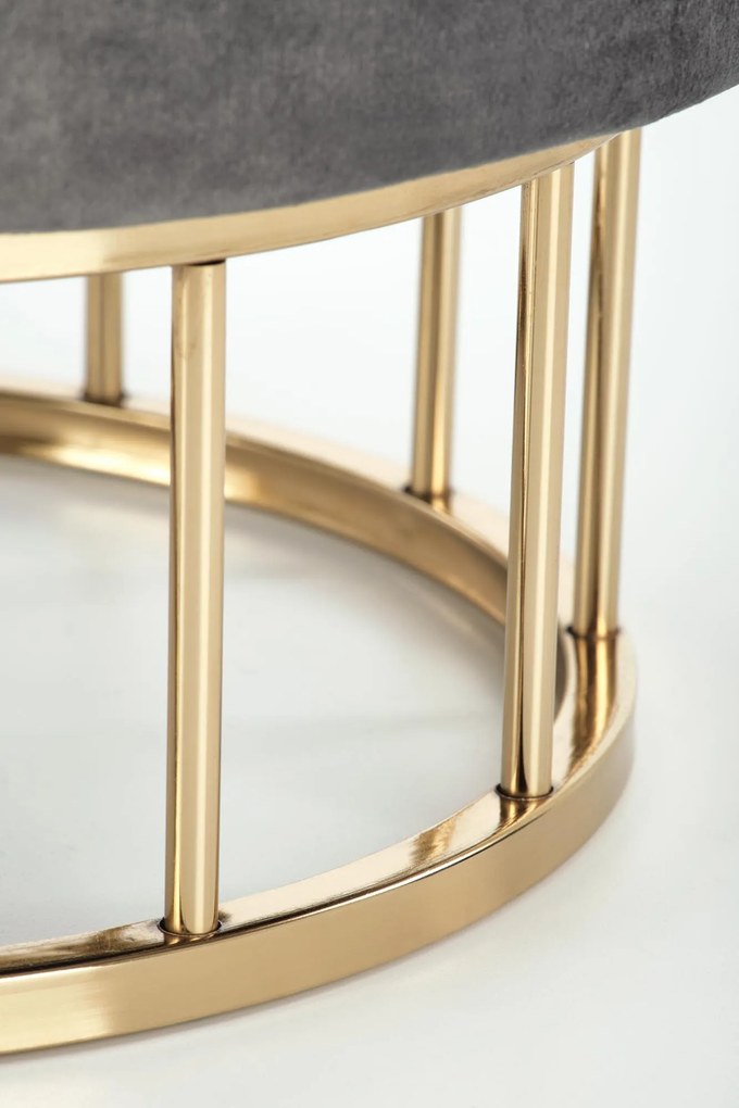 MINTY pufa ze schowkiem popielaty złoty chrom elegancka nowoczesna wygodna