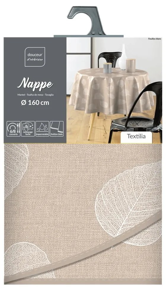 Obrus zmywalny ø 160 cm Feuillys – douceur d'intérieur