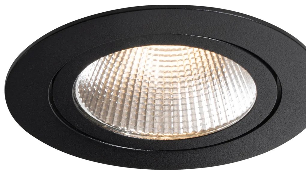 Set van 6 inbouwspots zwart 9,5cm incl. LED 1300 lm dimbaar IP65 - Gaius Nowoczesny Oswietlenie wewnetrzne