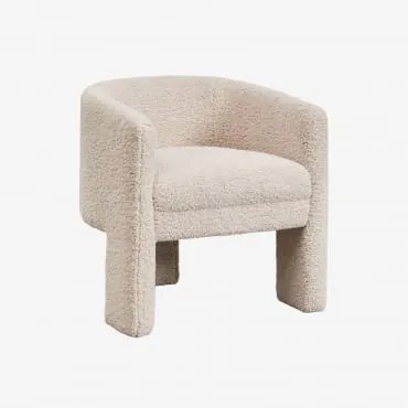 Zestaw 2 Tapicerowanych Foteli Irati Chenille Kremowy Beż - Sklum