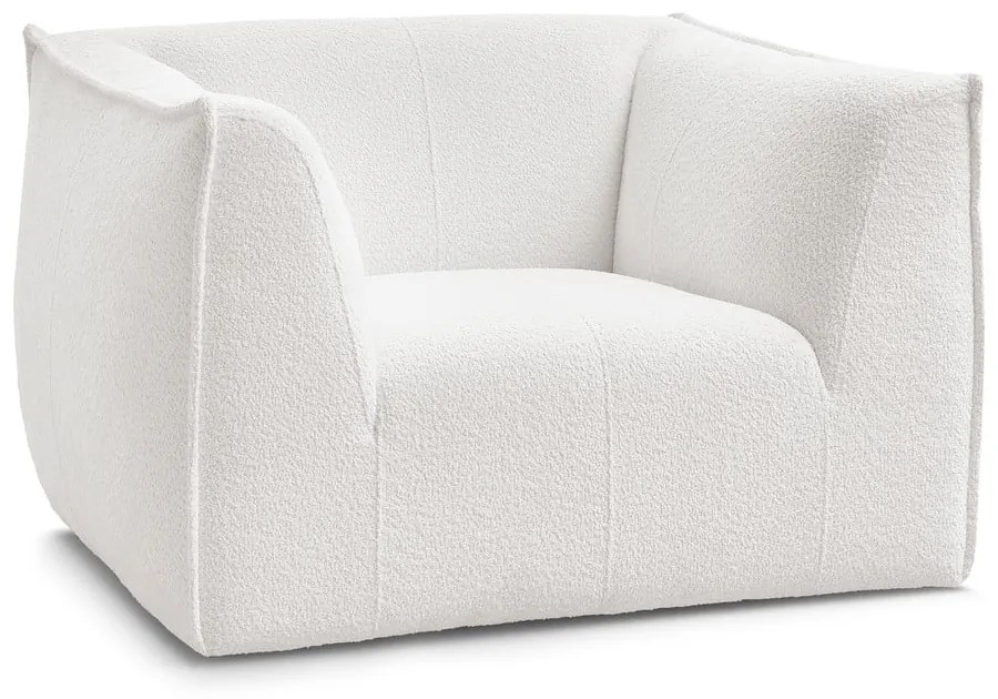 Biały fotel z materiału bouclé Giorgia – Bobochic Paris