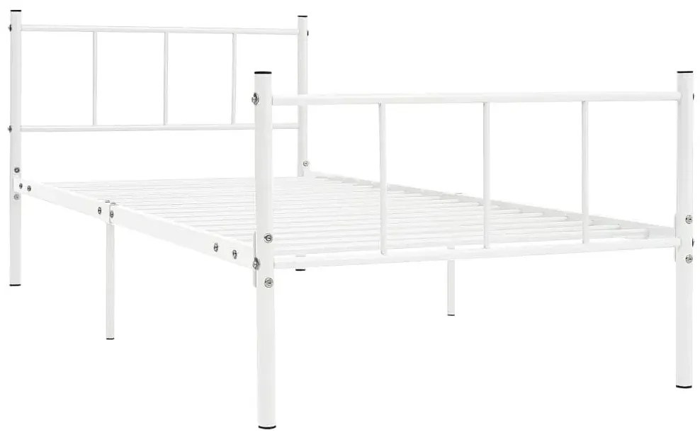 Białe metalowe łóżko pojedyncze 90x200 cm - Kalea