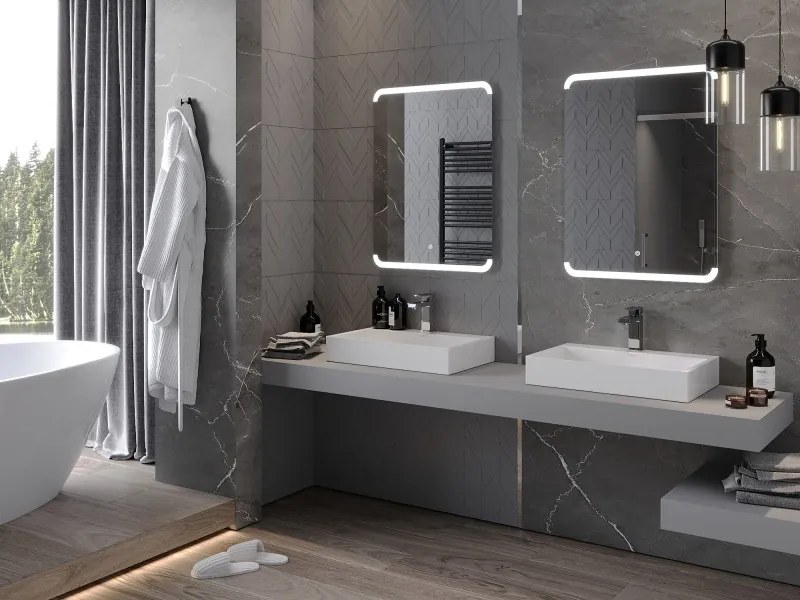 Mexen Nida lustro łazienkowe podświetlane 60 x 80 cm, LED 6000K, antypara - 9806-060-080-611-00