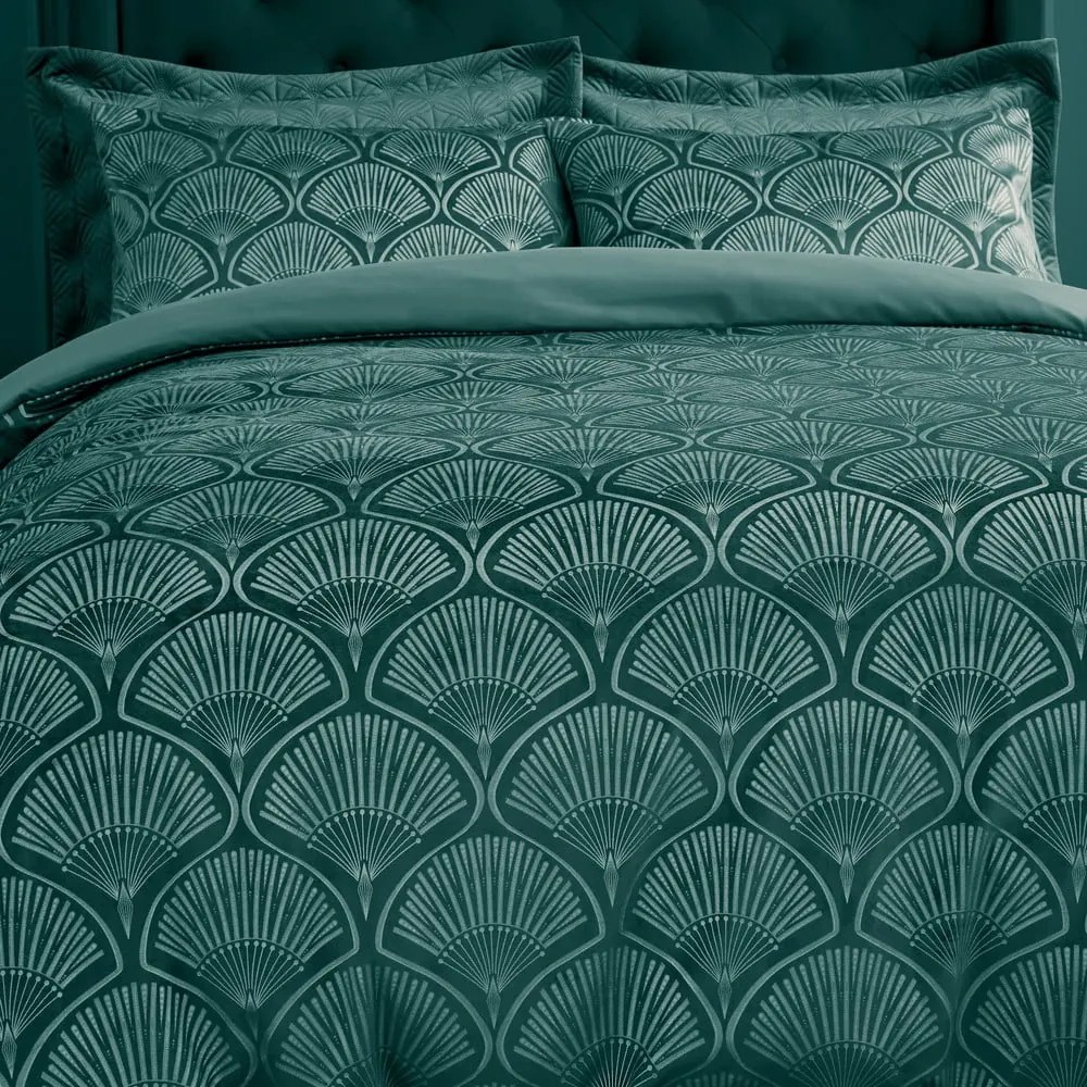 Zielona pościel dwuosobowa 200x200 cm Art Deco Pearl – Catherine Lansfield