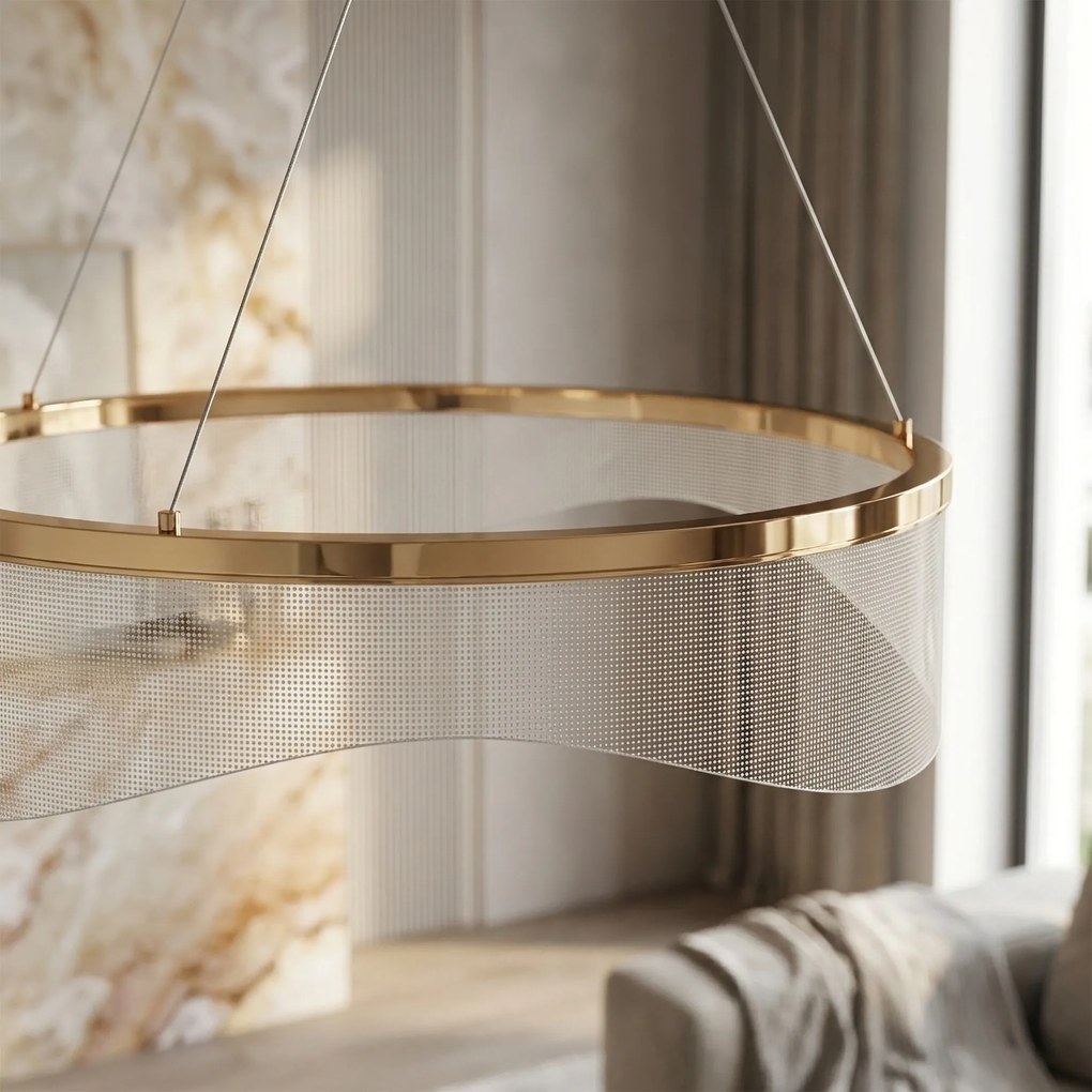 LAMPA SUFITOWA WISZĄCA G144-CP 40 ZŁOTA