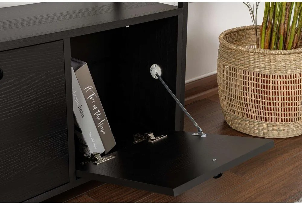 Czarna konsola z matowym wykończeniem 29,5x120 cm Solace – Kalune Design