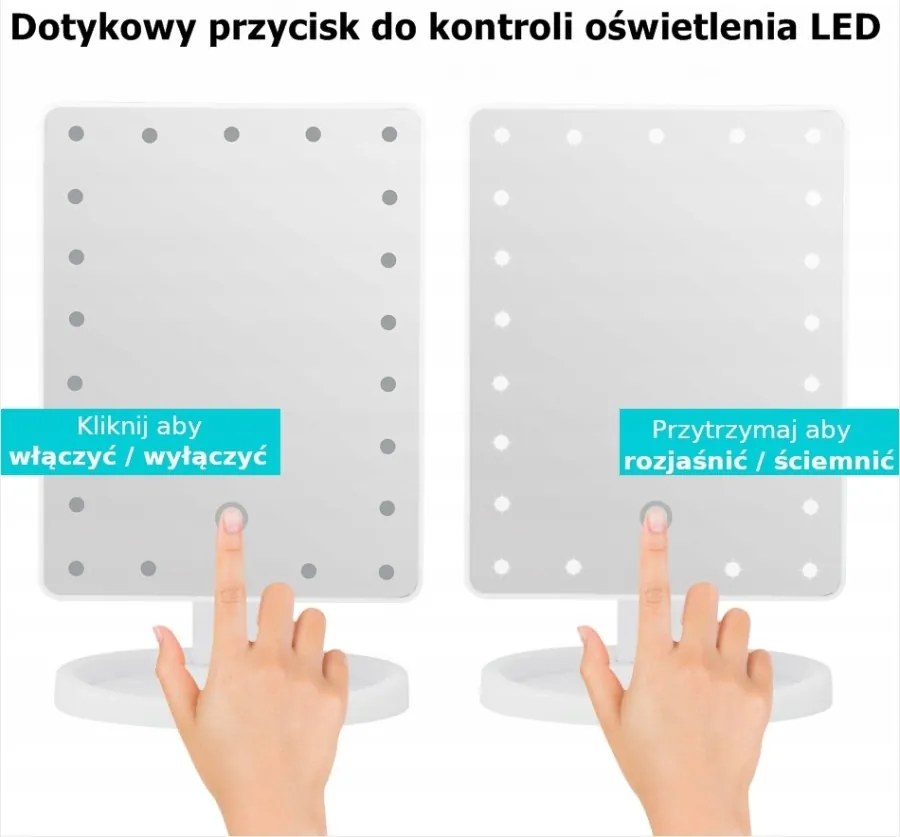 Lusterko diody 22xled kosmetyczne podświetlane