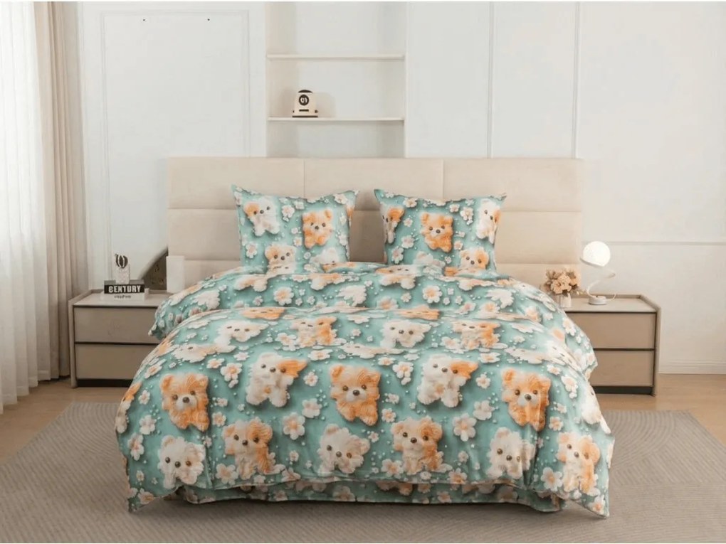 PrzytulneMieszkanie.pl PrzytulneMieszkanie.pl Pościel dziecięca z mikrofibry PUPPIFLORA kolorowa Rozmiar pościeli: 70 x 80 cm | 140 x 200 cm