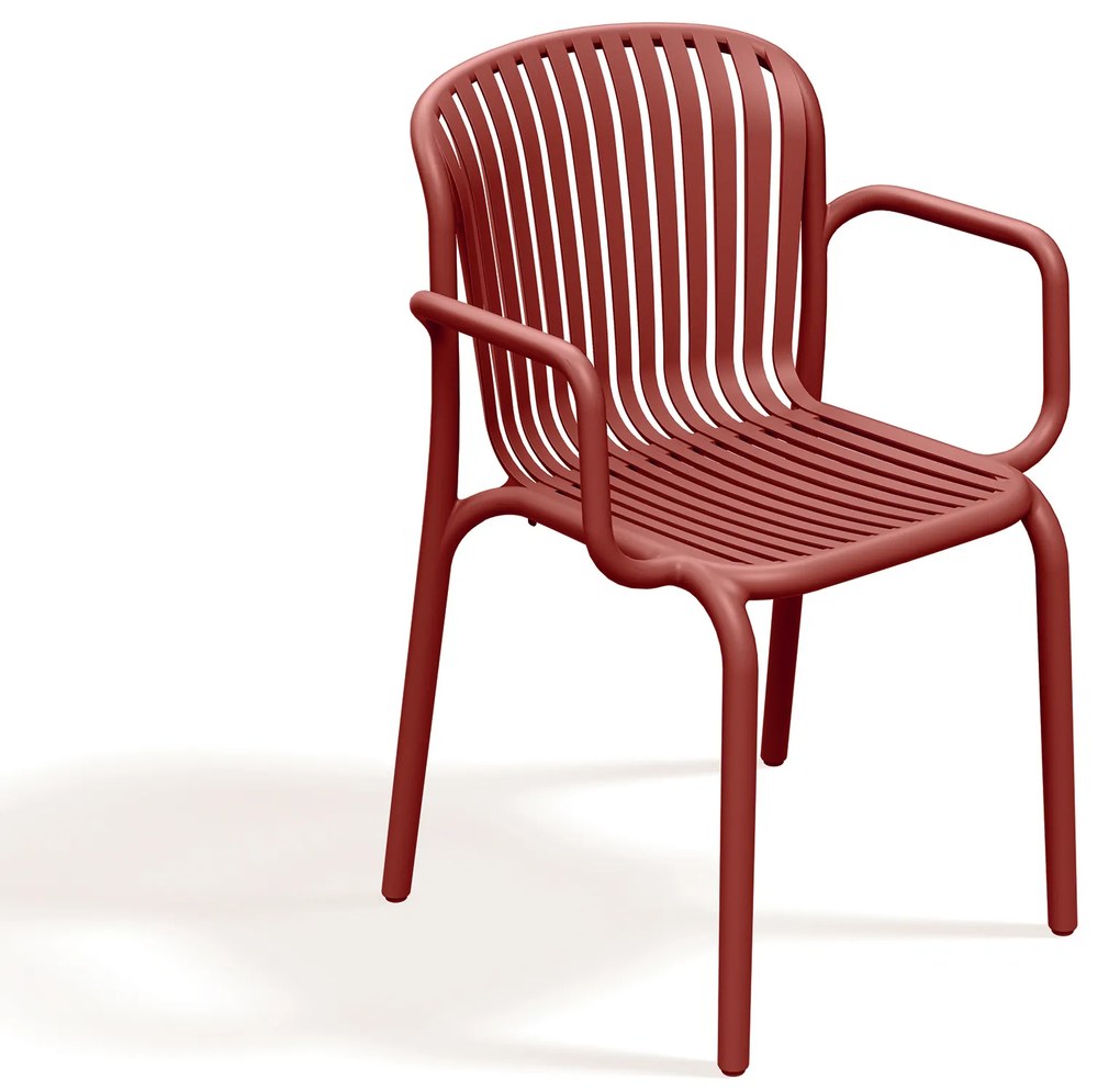 Krzesło ogrodowe z podłokietnikiem Brene Retro Red FERNE