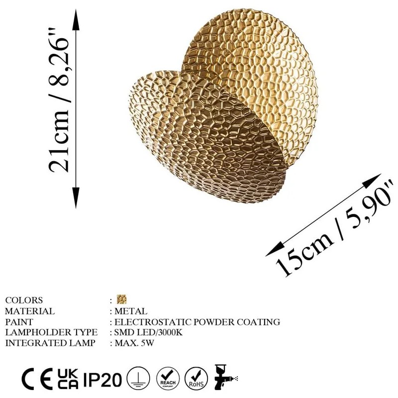 Kinkiet LED w kolorze złota ø 21 cm Yosma – Opviq lights