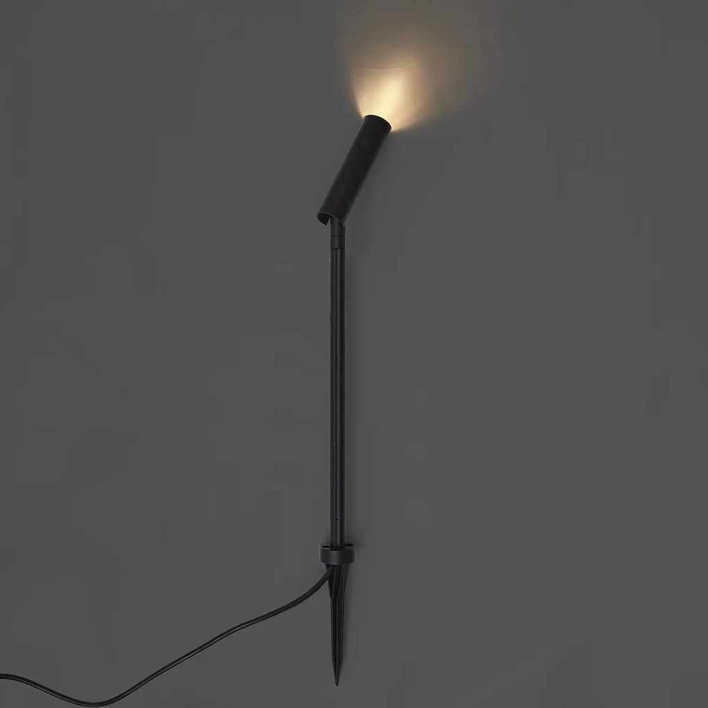 Nowoczesny reflektor ogrodowy 12V czarny 10 cm z LED IP65 - Voltaire Lino