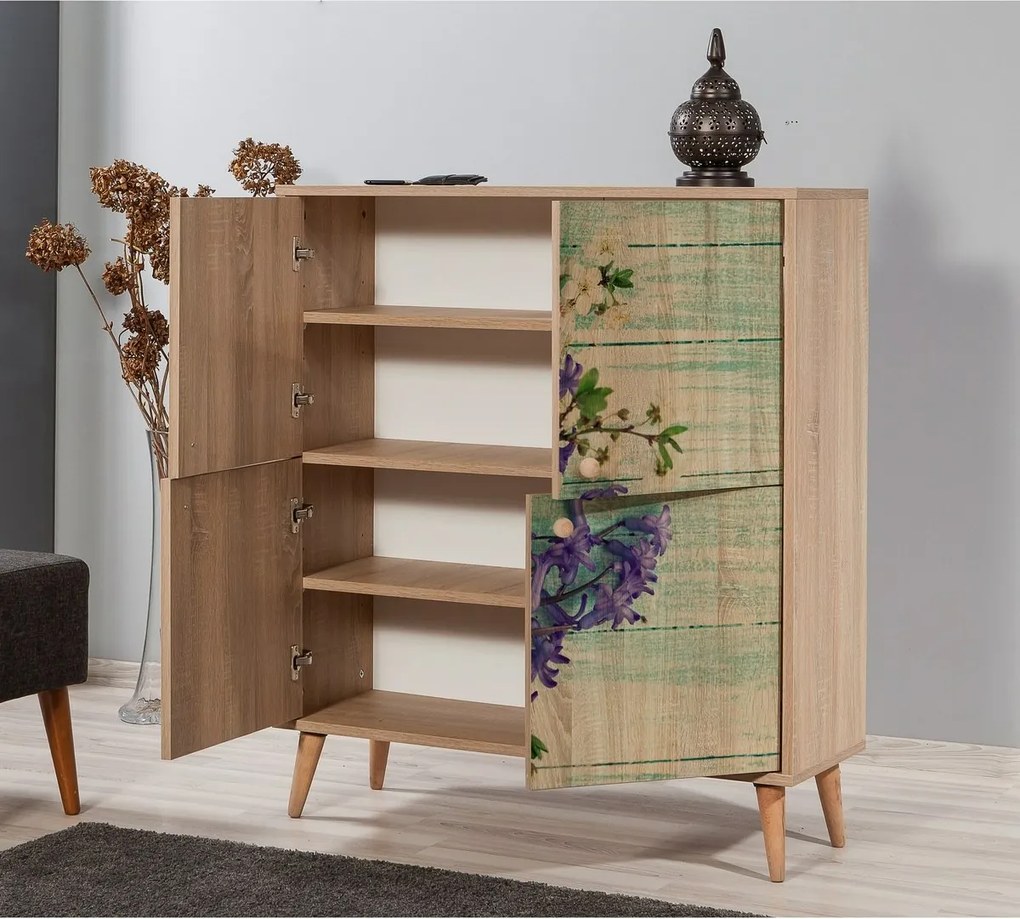 Szafka Mega Sonoma Oak Flowers II