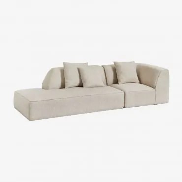 Sofa Modułowy Narożny 2-częściowy Z Lewym Szezlongiem Tapicerowany Cardea Bukla Kremowy Beż - Sklum