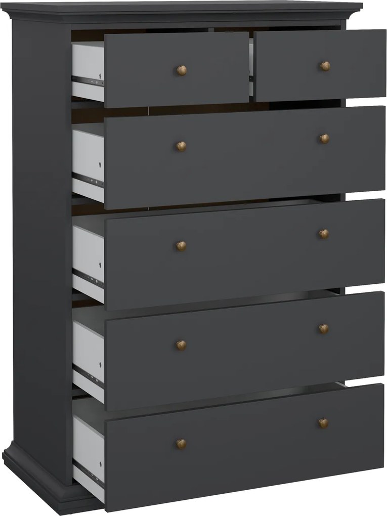 Wysoka komoda Paris 4+2 kolor szary