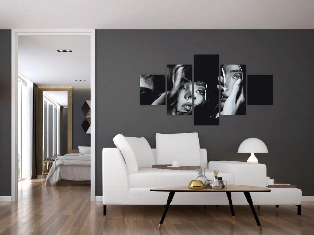 Obraz - Spojrzenie w lustro (125x70 cm)