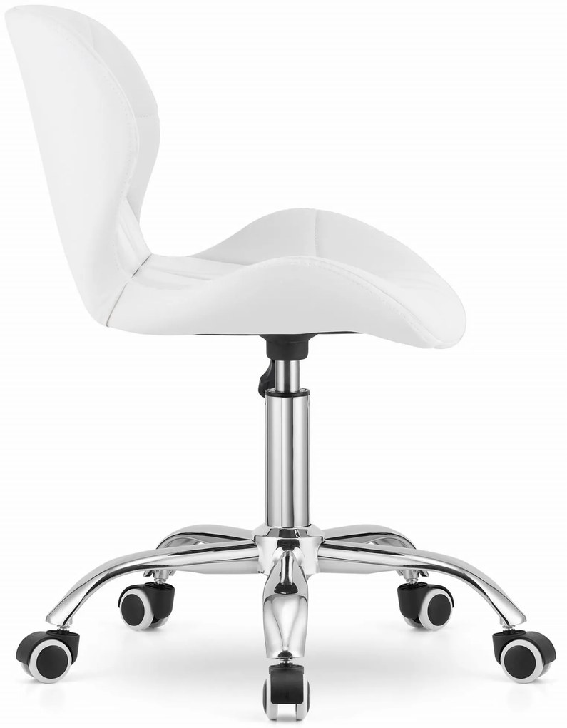 Biały fotel biurowy AVOLA z ekoskóry