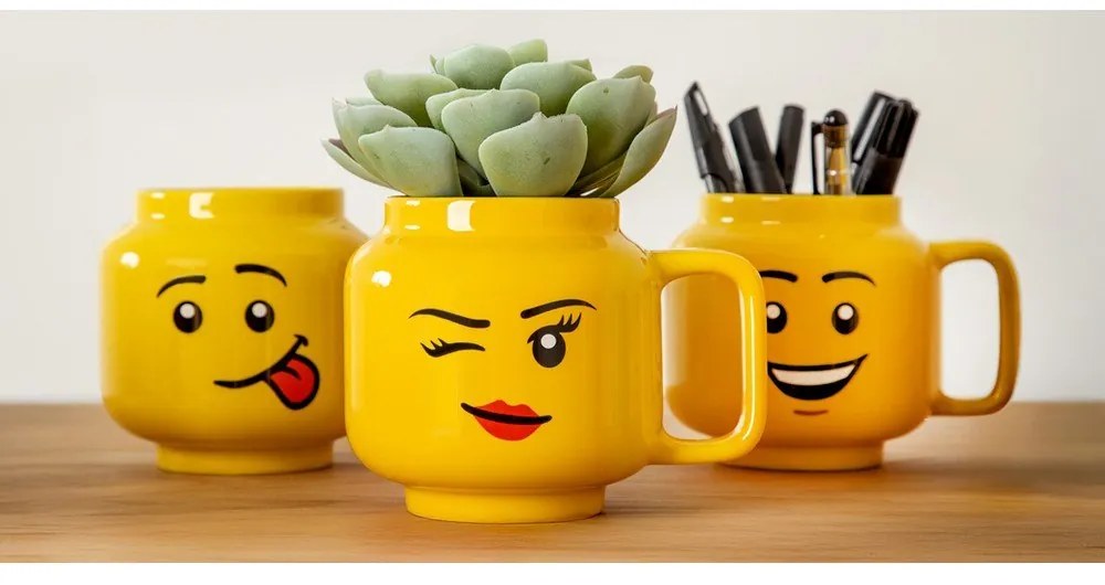 Żółty ceramiczny kubek dla dzieci 255 ml Head – LEGO®
