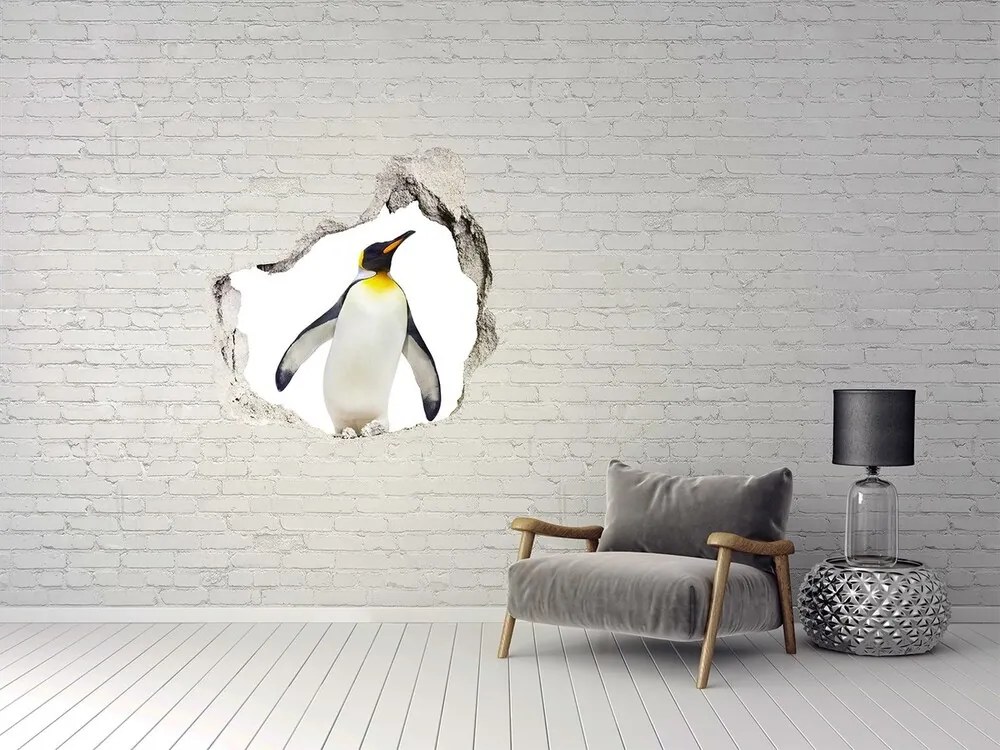 Dziura 3d fototapeta na ścianę naklejka Pingwin