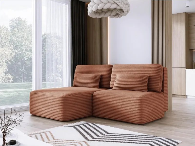 Narożnik TILIA wolnostojący układ L strona Lewa z funkcją spania w tkaninie Tilia 52