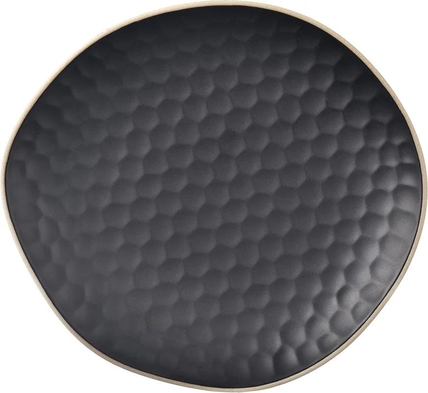 Czarny kamionkowy talerz do serwowania Tea Time – Orion