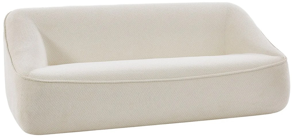 Kanapa  3-osobowa z teksturowanej tkaniny w kolorze beżowym KIREBA