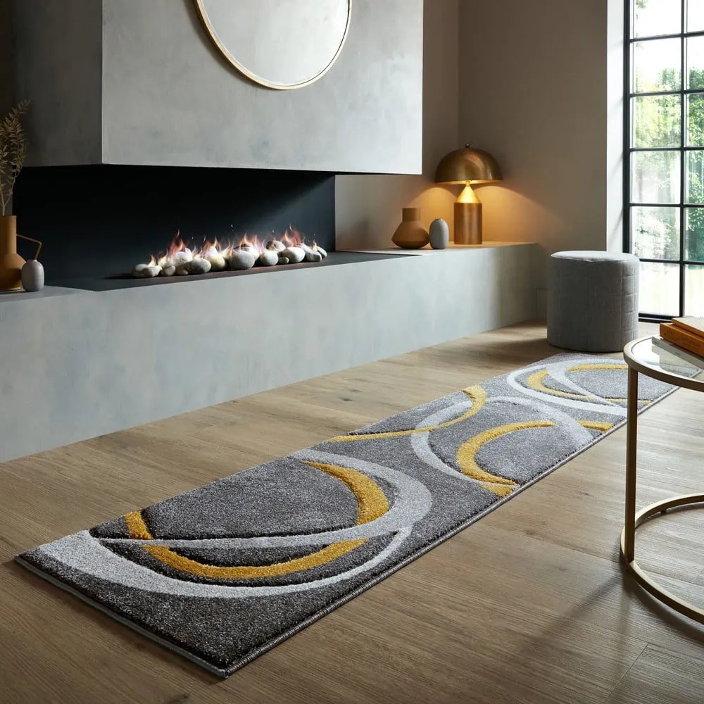 Chodnik w szaro-żółtym kolorze 66x300 cm Elude Orb – Flair Rugs