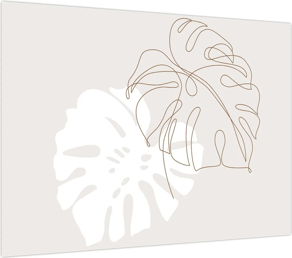 Obraz - Line art monstera N⁰2 (70x50 cm)
