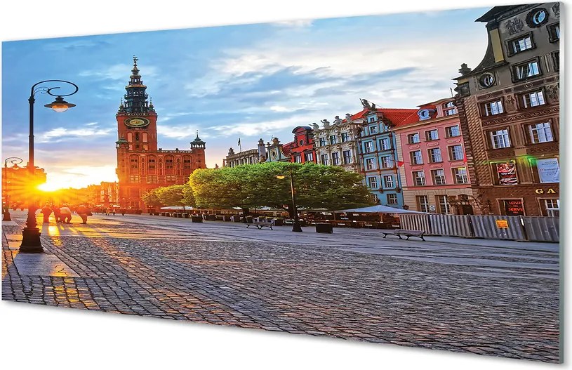 Panel szklany do Kuchni Gdańska Starówka o Świcie