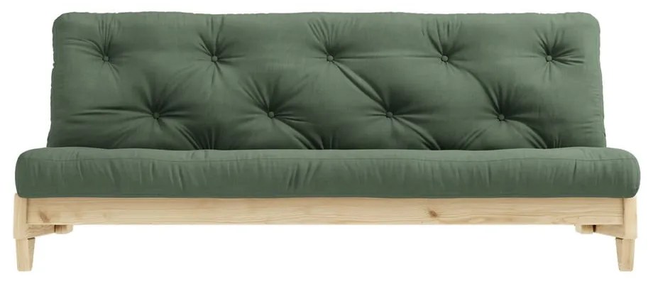 Sofa rozkładana z zielonym pokryciem Karup Design Fresh Natural/Olive Green